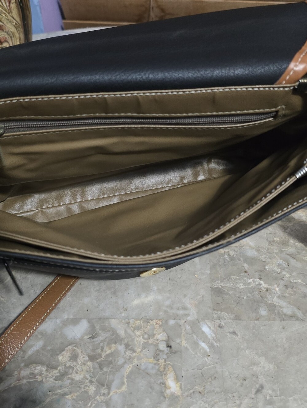 Paco Casa Black and Brown Multi-flap Multi-Pocket Crossbody Bag - Picture 11 of 14